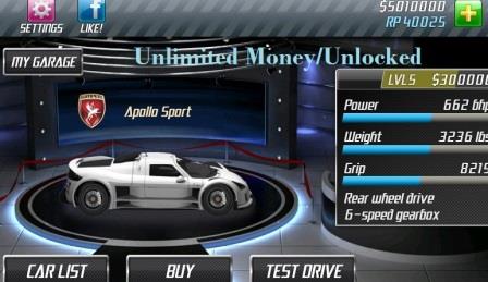 Drag Racing Mod APK Features Unlimited Money/Unlocked