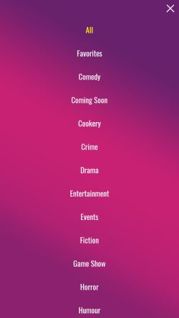 Colors TV App Menu